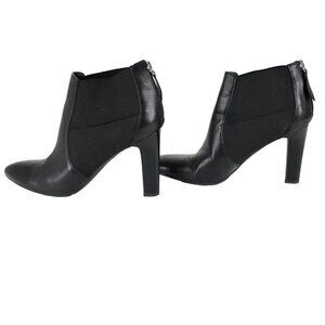 Franco Sarto Viceroy Sz 10 M Black Zip Closure Leather Fabric Upper 4" Boots